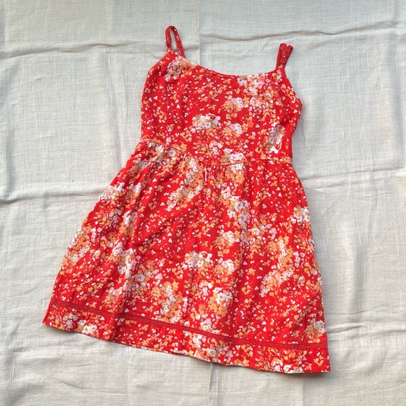 Dresses & Skirts - SOLD ❌ Red Floral Mini Skater Dress